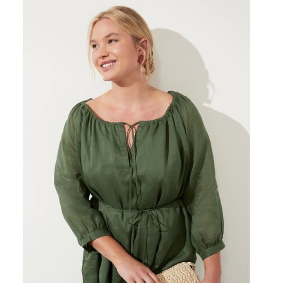 NWT Banana Republic Ramie Balloon Sleeve Dress XXSP Navy F468 - Picture 4 of 5